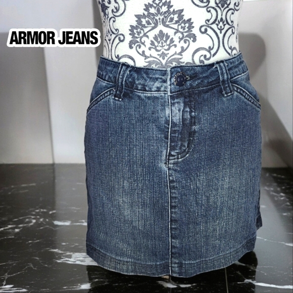 ARMOR JEANS Denim Mini Skirt- 9/10 - Picture 1 of 5